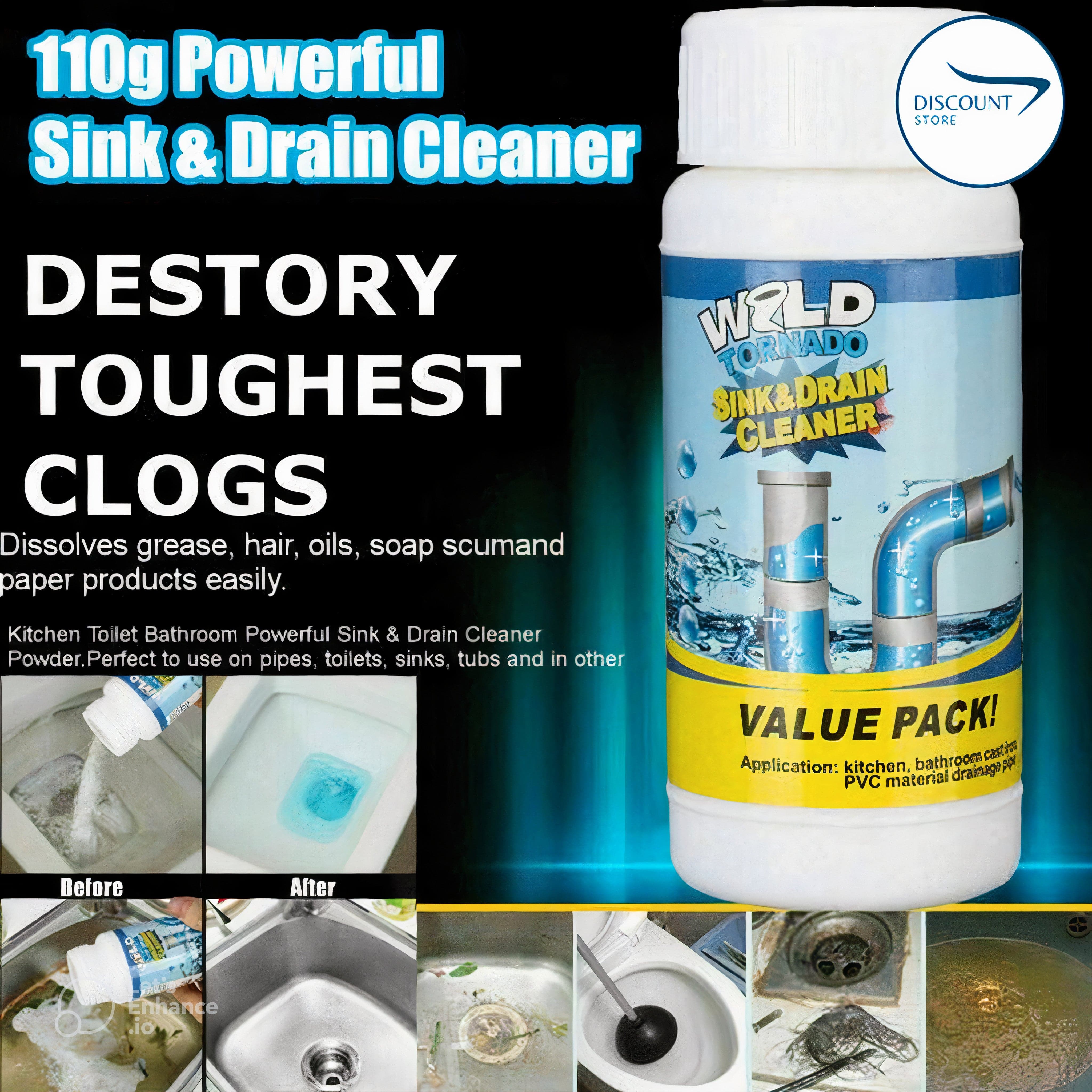 Powerful Drain & Sink Cleaner (Buy 1 Get 1 Free) Powerful Drain & Sink Cleaner (Buy 1 Get 1 Free)