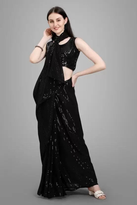 Special Georgette Sarees With Sequins Work Special Georgette Sarees With Sequins Work