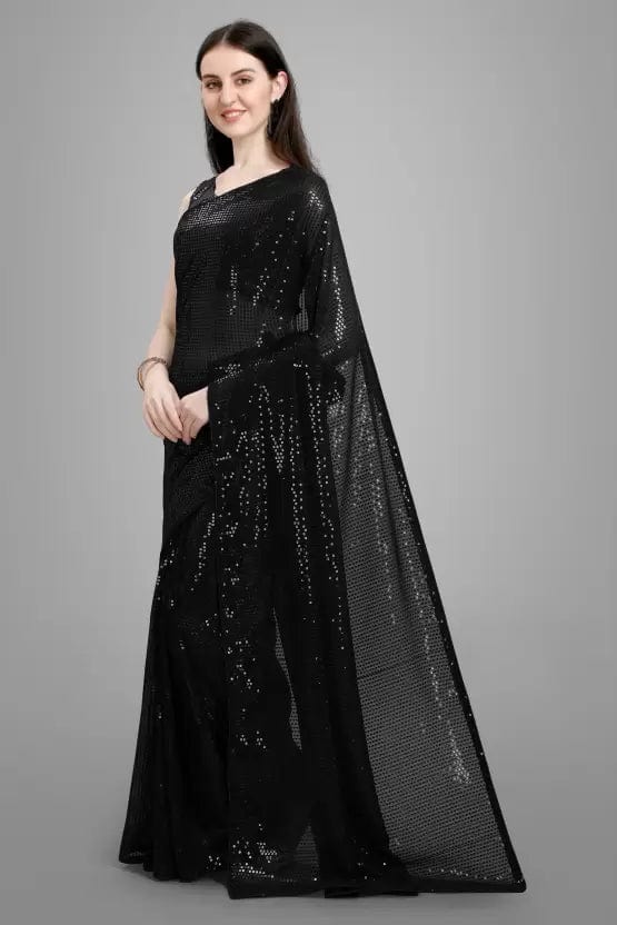 Special Georgette Sarees With Sequins Work Special Georgette Sarees With Sequins Work